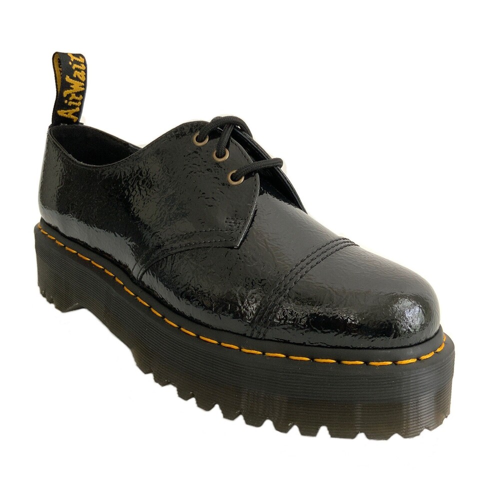Dr. Martens Oxfords Patent Leather 1461 Quad Platforms Men Black 11